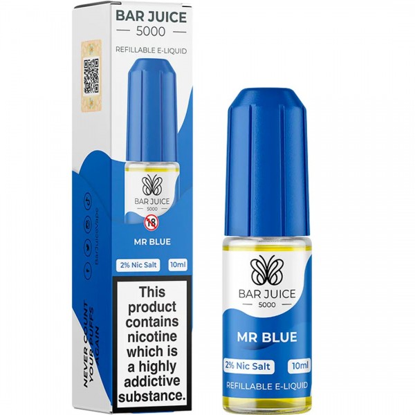 Mr Blue 10ml Nic Salt E-liquid By Bar Juice 5000