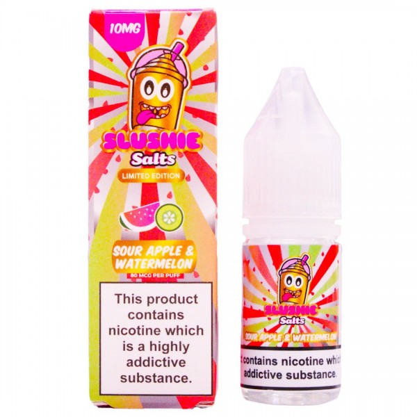 Sour Apple Watermelon Slush 10ml Nic Salt By Slushie Salts