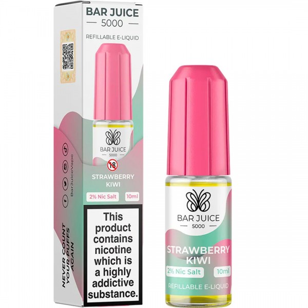 Strawberry Kiwi 10ml Nic Salt E-liquid By Bar Juice 5000