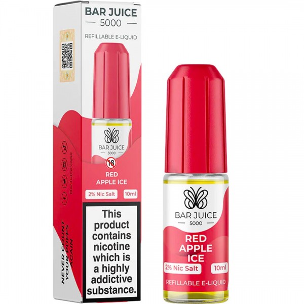 Red Apple Ice 10ml Nic Salt E-liquid By Bar Juice 5000