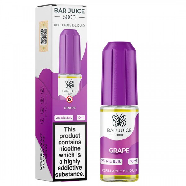 Grape 10ml Nic Salt E-liquid By Bar Juice 5000