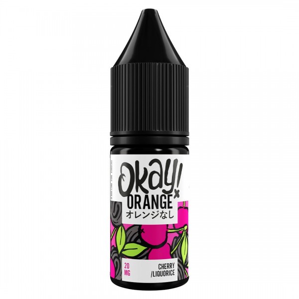 Cherry Liquorice 10ml Nic Salt E-liquid By Okay Orange