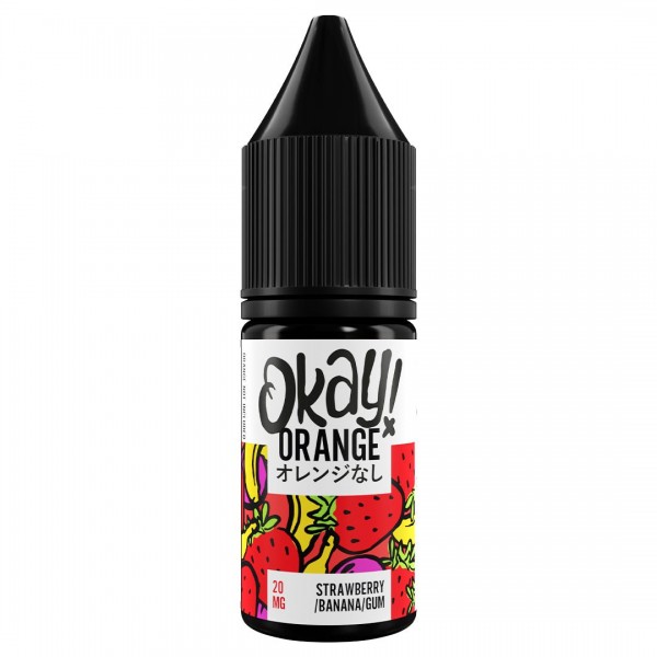 Strawberry Banana Gum 10ml Nic Salt E-liquid By Okay Orange