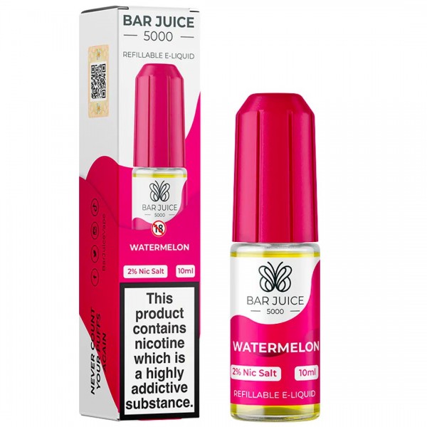 Watermelon 10ml Nic Salt E-liquid By Bar Juice 5000