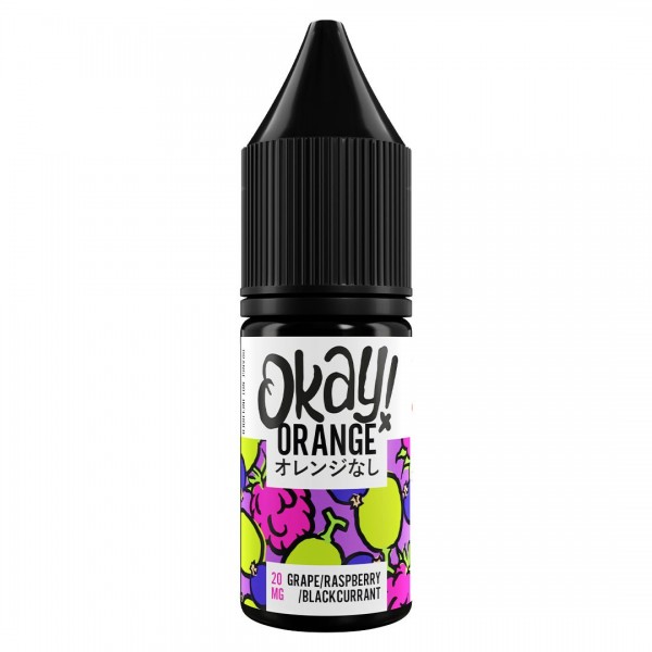 Grape Raspberry Blackcurrant 10ml Nic Salt E-liquid By Okay Orange