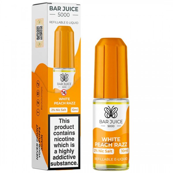 White Peach Razz 10ml Nic Salt E-liquid By Bar Juice 5000