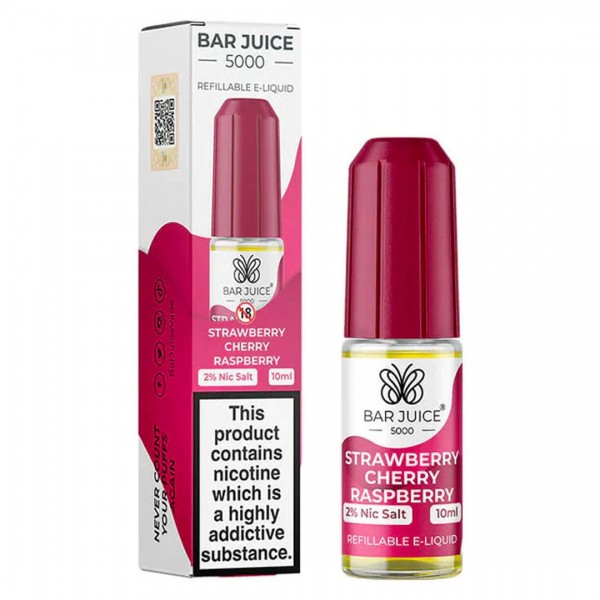 Strawberry Cherry Raspberry 10ml Nic Salt E-liquid By Bar Juice 5000