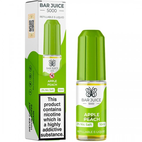 Apple Peach 10ml Nic Salt E-liquid By Bar Juice 5000
