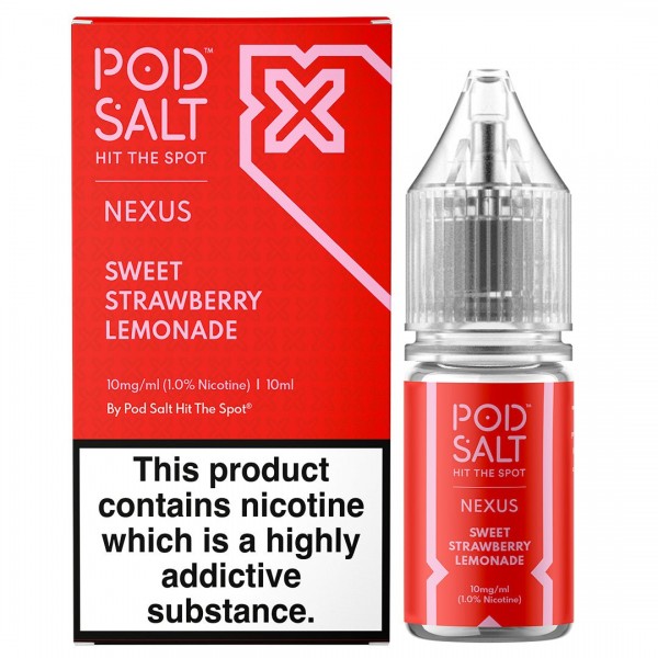 Sweet Strawberry Lemonade 10ml Nic Salt By Pod Salt Nexus