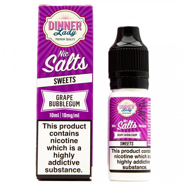 Grape Bubblegum 10ml Nic Salt By Dinner Lady