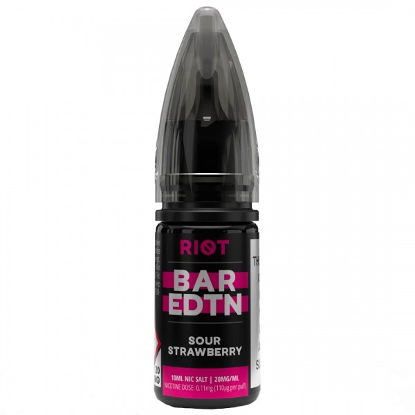 Sour Strawberry BAR EDTN 10ml Nic Salt By Riot Squad