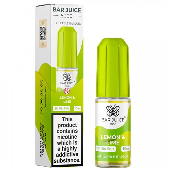 Lemon & Lime 10ml Nic Salt E-liquid By Bar Juice 5000
