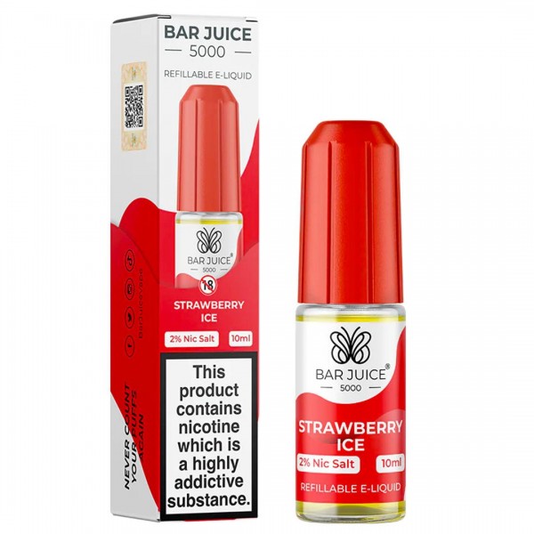 Strawberry Ice 10ml Nic Salt E-liquid By Bar Juice 5000