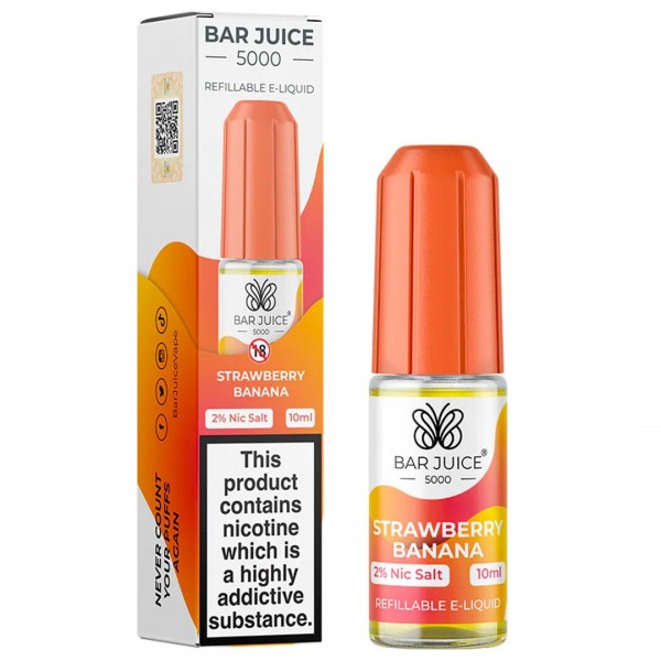 Strawberry Banana 10ml Nic Salt E-liquid By Bar Juice 5000