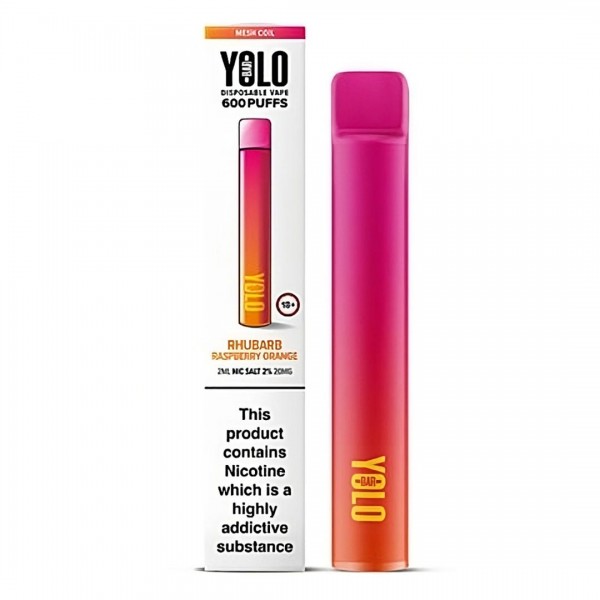 Rhubarb Raspberry Orange Disposable Vape M600 by Yolo Bar