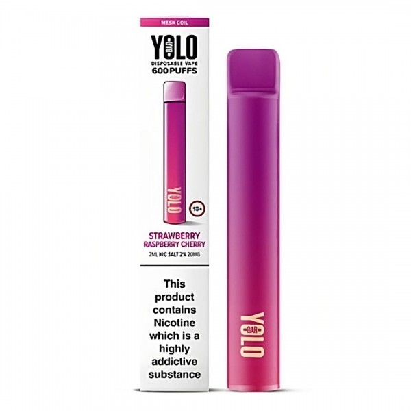 Strawberry Raspberry Cherry Disposable Vape M600 by Yolo Bar